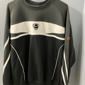 Vintage 2001 Clemson Nike Men's Black and Gray Sweater